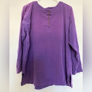 Lemieux Purple Henley Tunic Top Size 2XL
